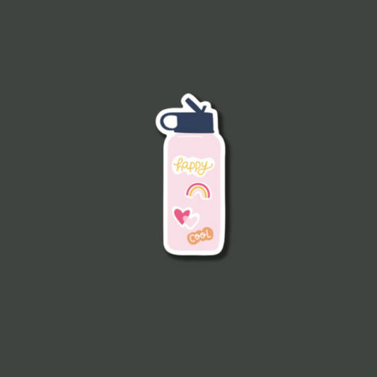 Pink Water Bottle Single Sticker