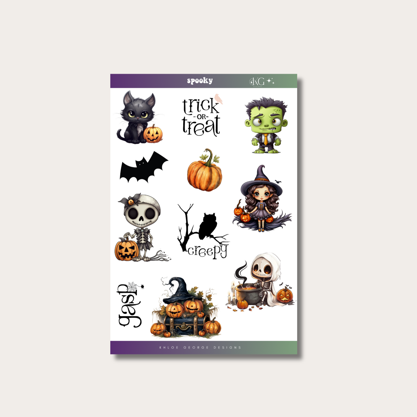 Ghaustly & Not So Scary Halloween Digital Stickers (set of 2)