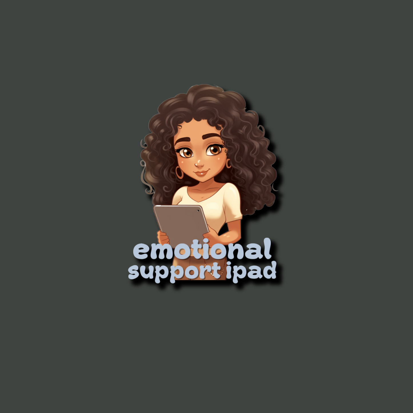 Emotional Support iPad Single Sticker