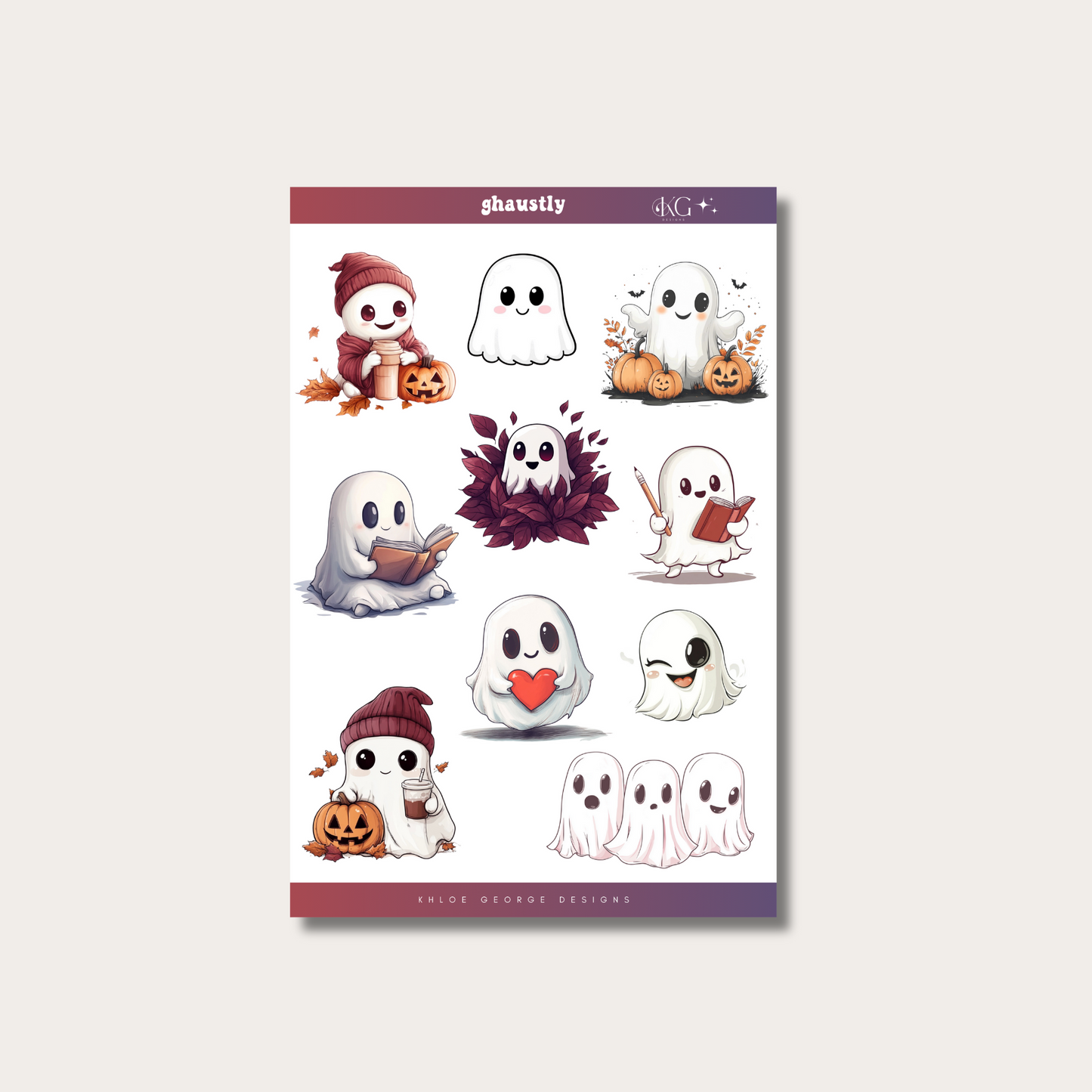 Ghaustly & Not So Scary Halloween Digital Stickers (set of 2)