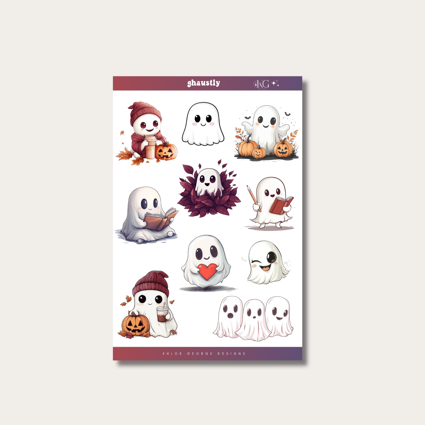 Ghaustly Ghost Sticker Sheet