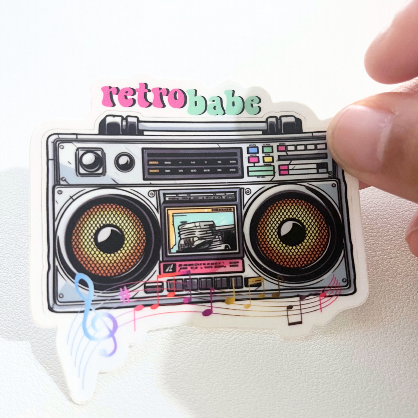 80's Nostalgia Record Player Single Sticker