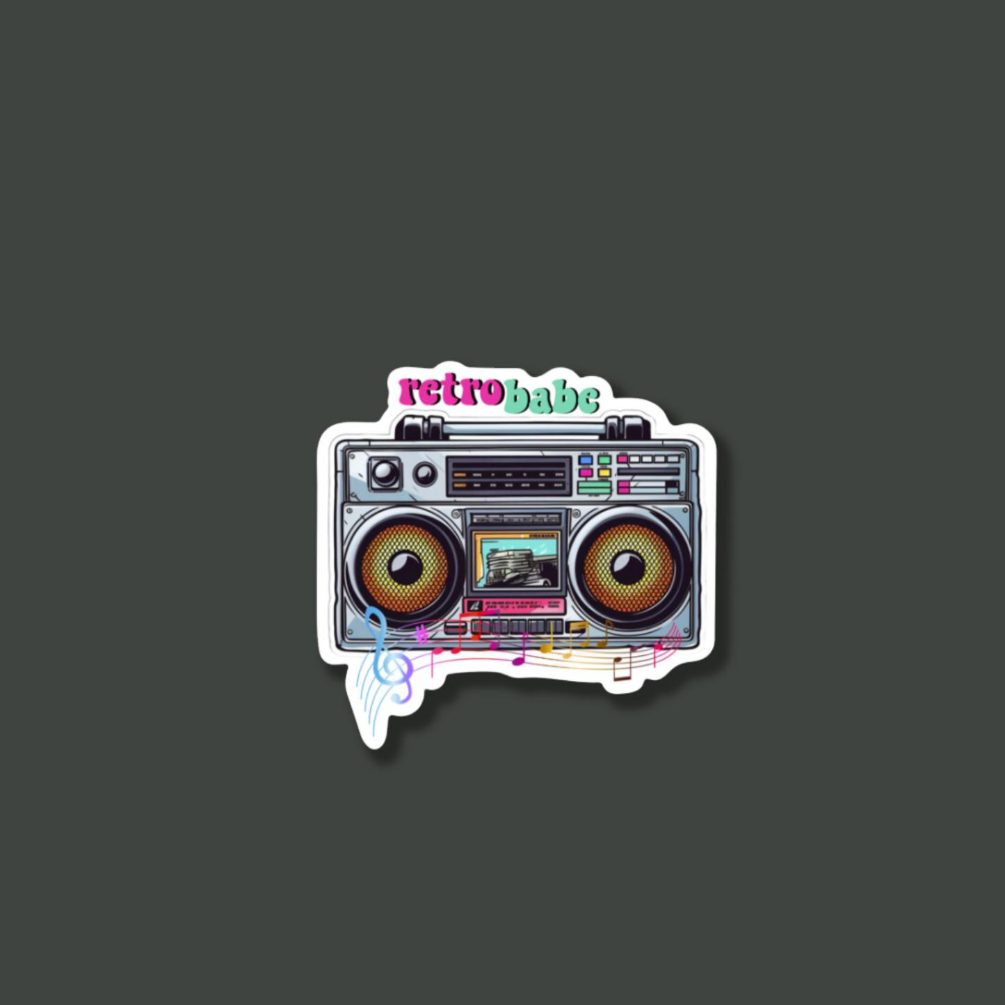 80's Nostalgia Record Player Single Sticker