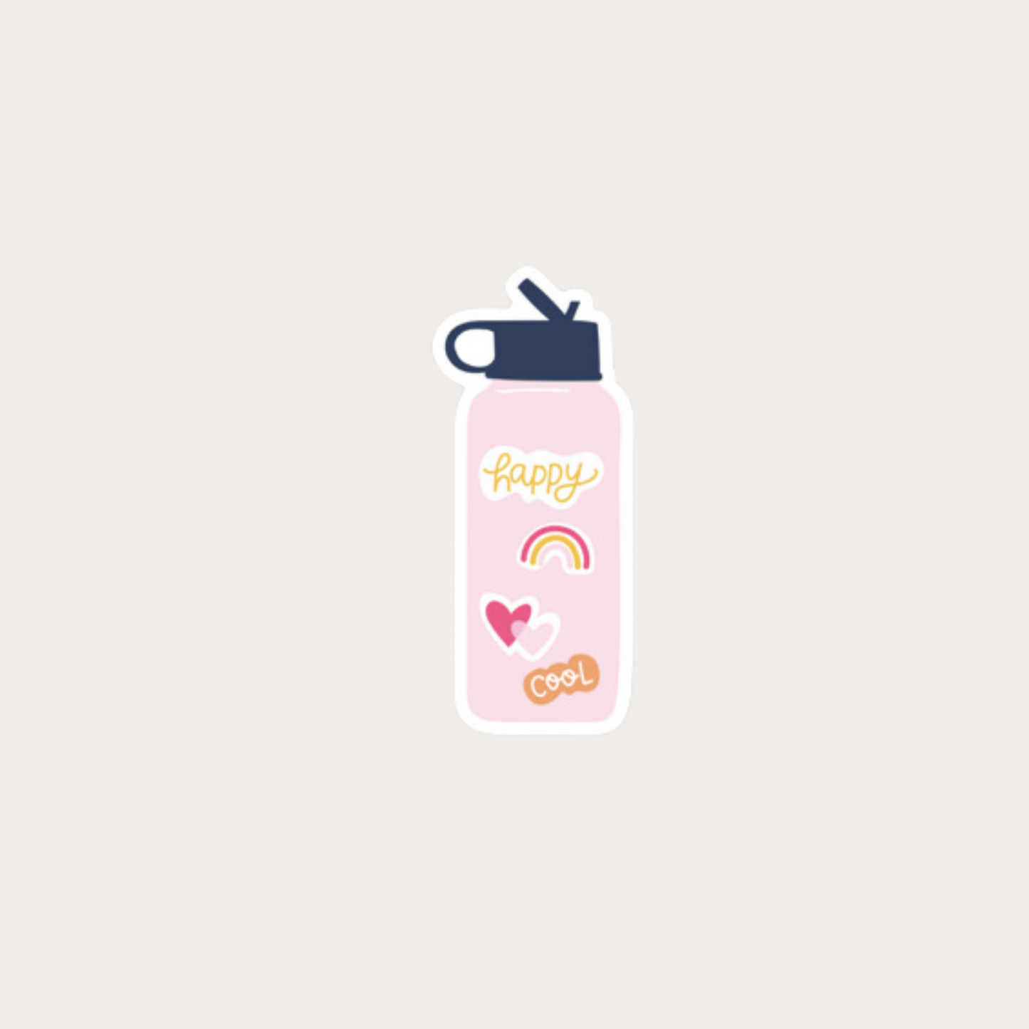 Pink Water Bottle Single Sticker