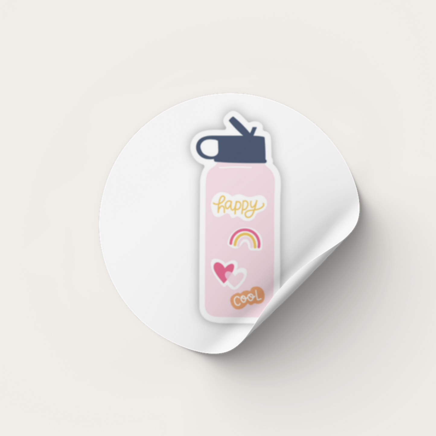 Pink Water Bottle Single Sticker