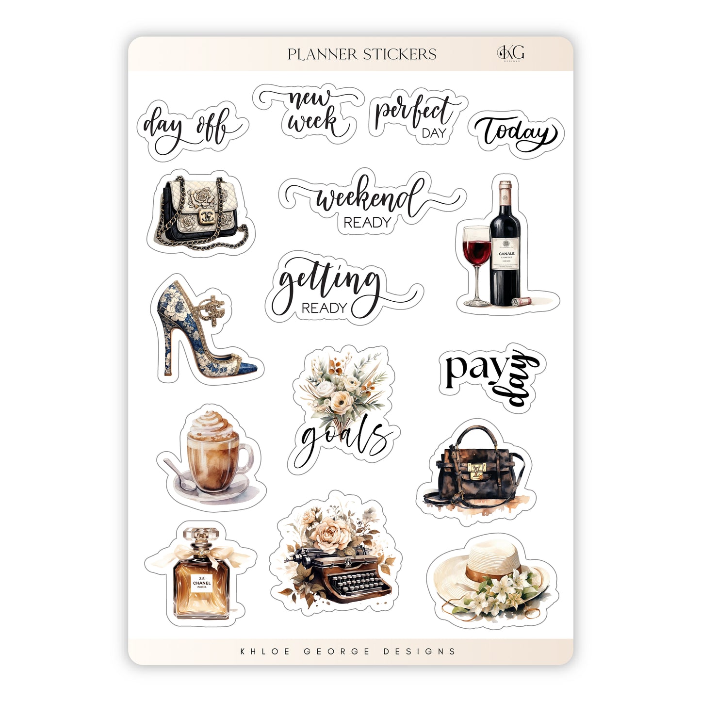 Everyday Planner Sticker Sheet - Classy Collection (Set of 2)